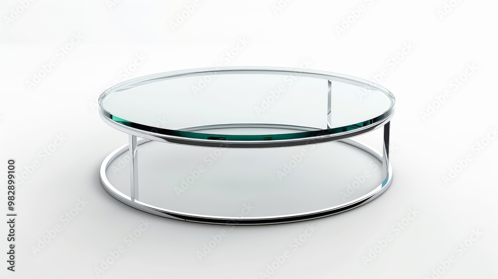 elegant glass coffee table with a sleek chrome frame