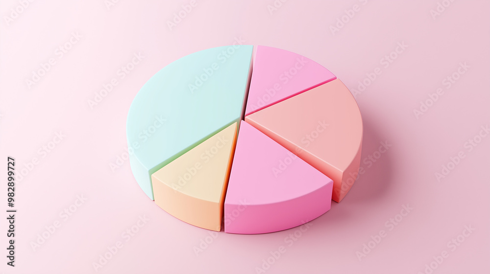 Obraz premium Vibrant Pie Chart Design on Pink: Perfect for Data Visualization