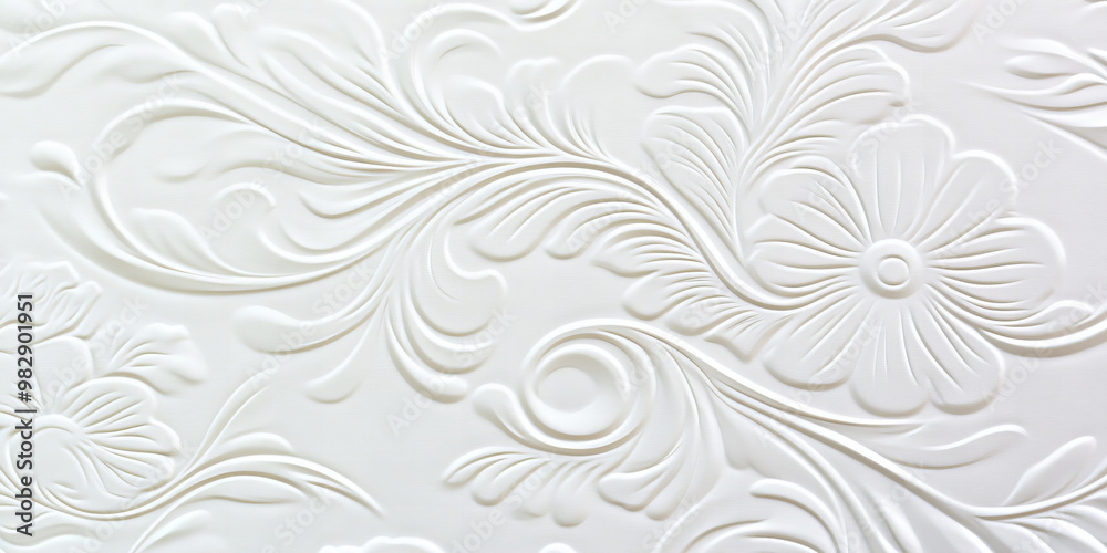 Elegant White Floral Texture Pattern with Delicate Leaf Motifs and Intricate Flower Details, Perfect for Wedding Invitations, Decorative Wallpapers, and Sophisticated Art Projects Elegant White Floral Texture Pattern with Delicate Leaf Motifs and Intricate Flower Details, Perfect for Wedding Invitations, Decorative Wallpapers, and Sophisticated Art Projects