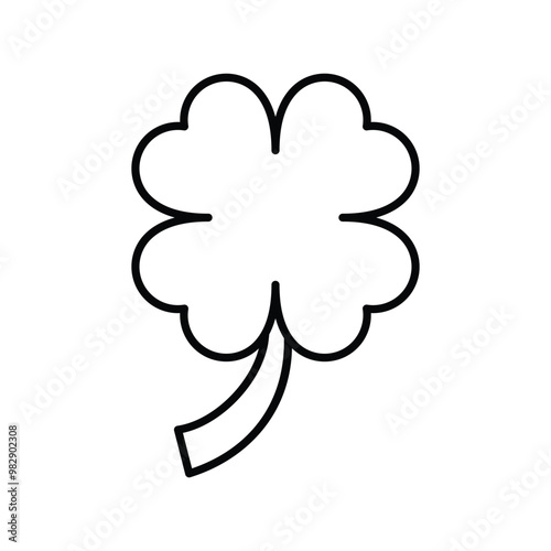 clover line icon with white background vector stock illustration