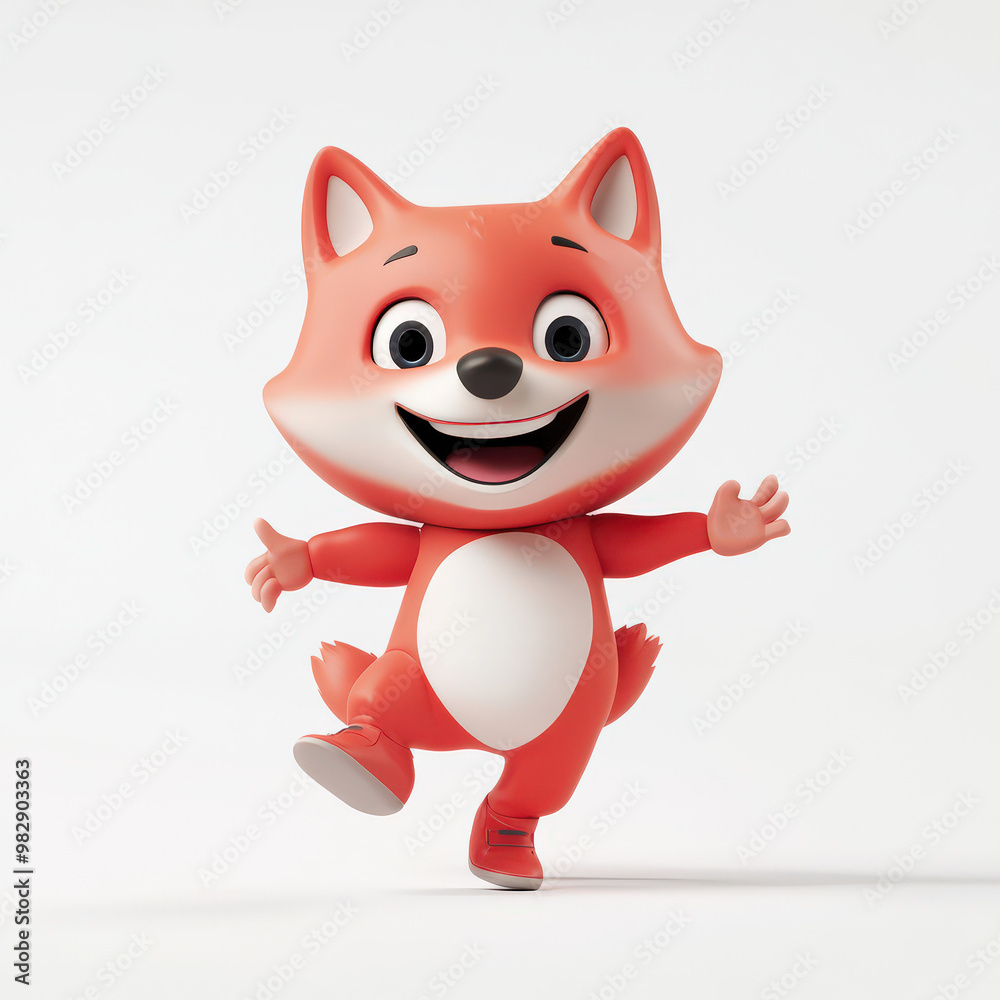 Cute Cartoon Fox Character D Render Illustration Cute Cartoon Fox Character D Render Illustration