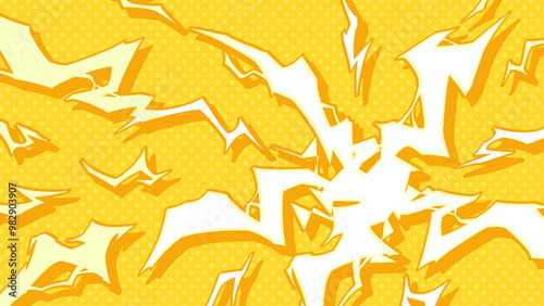 雷が爆発するエフェクトの背景イラスト_16:9_アメコミ風