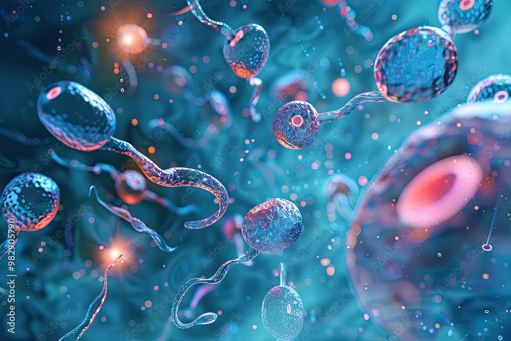 Poster Biological process of spermatogenesis, sperm formation in male ...