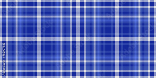 Square plaid textile check, glamor texture vector tartan. Primary seamless pattern background fabric in blue and sterling silver colors.
