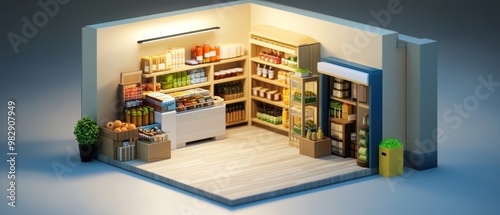 Cozy Mini Grocery Store Interior Design