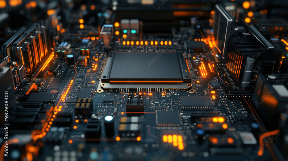 A quantum computer in a futuristic lab, surrounded by glowing, cold processors and intricate wiring, visualizing the immense power of quantum processing A quantum computer in a futuristic lab, surrounded by glowing, cold processors and intricate wiring, visualizing the immense power of quantum processing