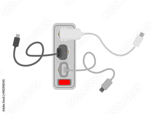 vector charger that is connected to the socket
