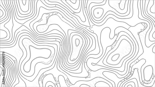 Topography vector background, banner. Imitation of a geographical map, contour lines. Modern design with topographic wavy pattern design.paper texture Imitation of a geographical map shades.Technology