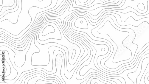 Topography vector background, banner. Imitation of a geographical map, contour lines. Modern design with topographic wavy pattern design.paper texture Imitation of a geographical map shades.Technology