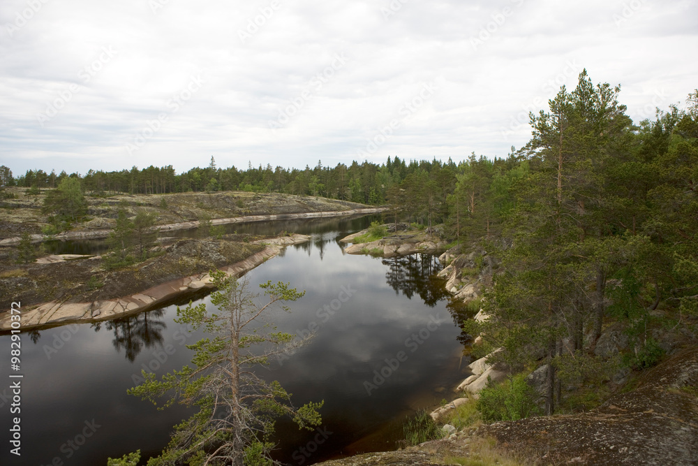 Russia Karelia Lake Ladoga on a sunny summer day Russia Karelia Lake Ladoga on a sunny summer day