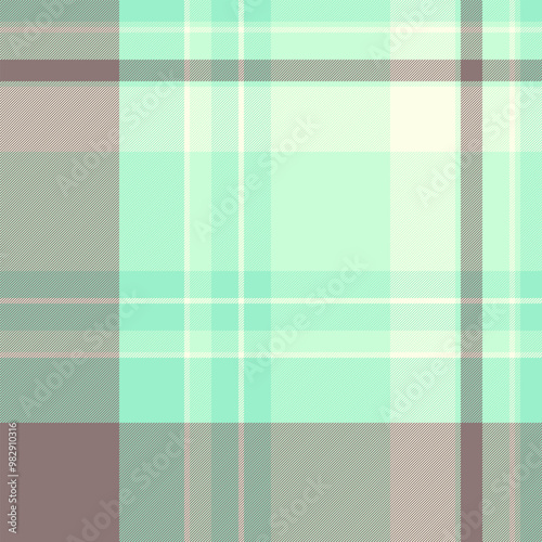 Pillow check vector fabric, 50s textile pattern tartan. Customized background plaid seamless texture in light and mint colors.