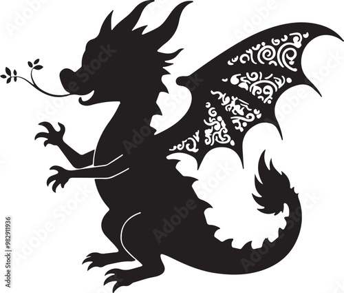 black dragon illustration