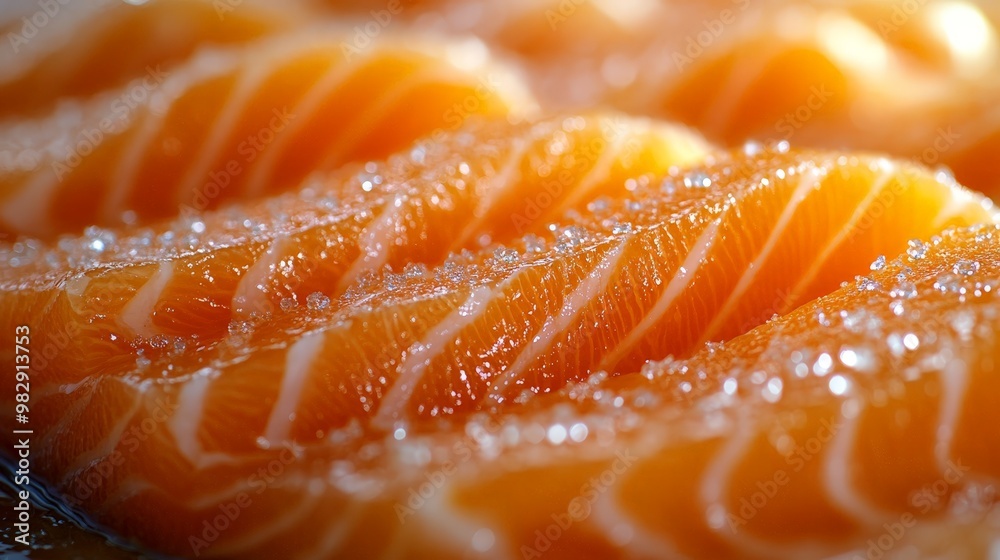A close up of a piece of salmon with a salty crust A close up of a piece of salmon with a salty crust