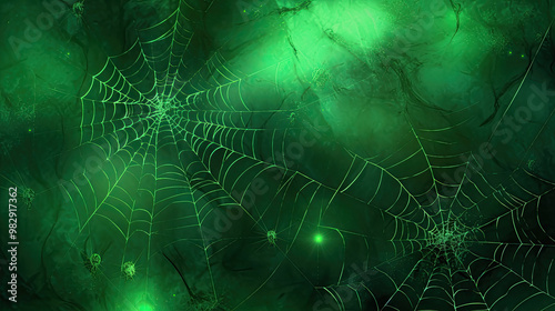 green spider webs illustration or green cobwebs illustration