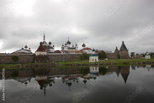 Russia Arkhangelsk region Solovetsky monastery on a cloudy summer day