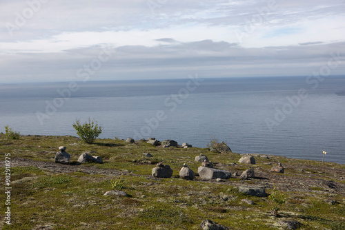 Russia Arkhangelsk region Kuzova archipelago on a cloudy summer day photo