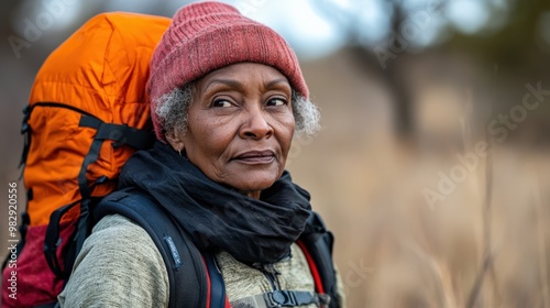 Senior Woman Enjoying a Nature Walk