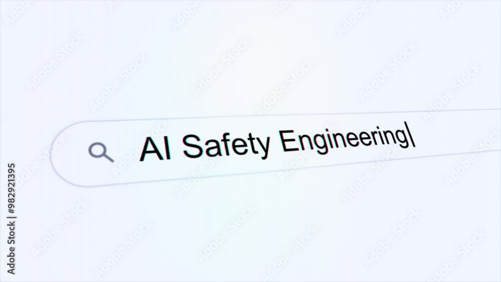 AI Safety Engineering typing on internet search bar computer screen AI Safety Engineering typing on internet search bar computer screen