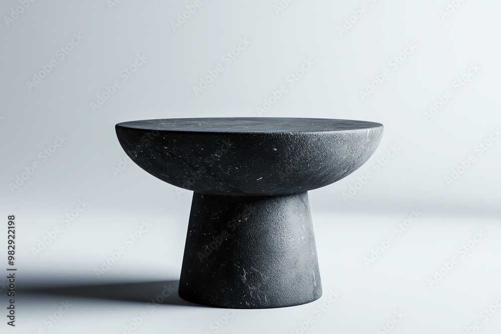 A modern stone bowl table showcasing sleek design and minimalistic style, perfect for home decor or artistic displays.