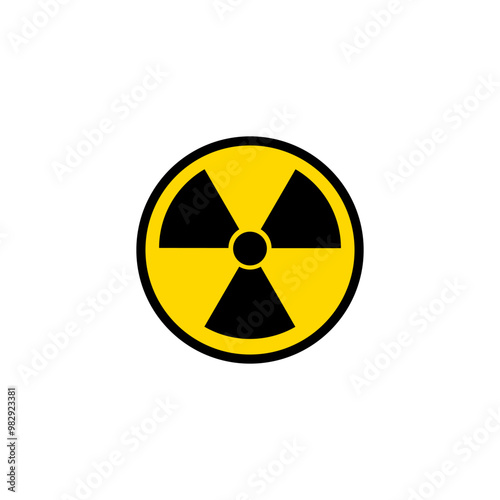 Radiation sign on white background. Vector illustration.
