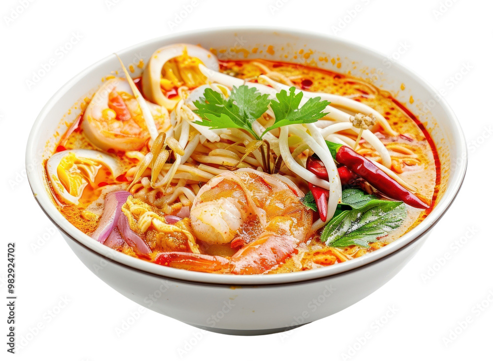 PNG Seafood noodle soup laksa ketchup dish meal. PNG Seafood noodle soup laksa ketchup dish meal.