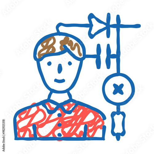 engineer worker doodle icon sketch vector. engineer worker sign. isolated symbol illustration