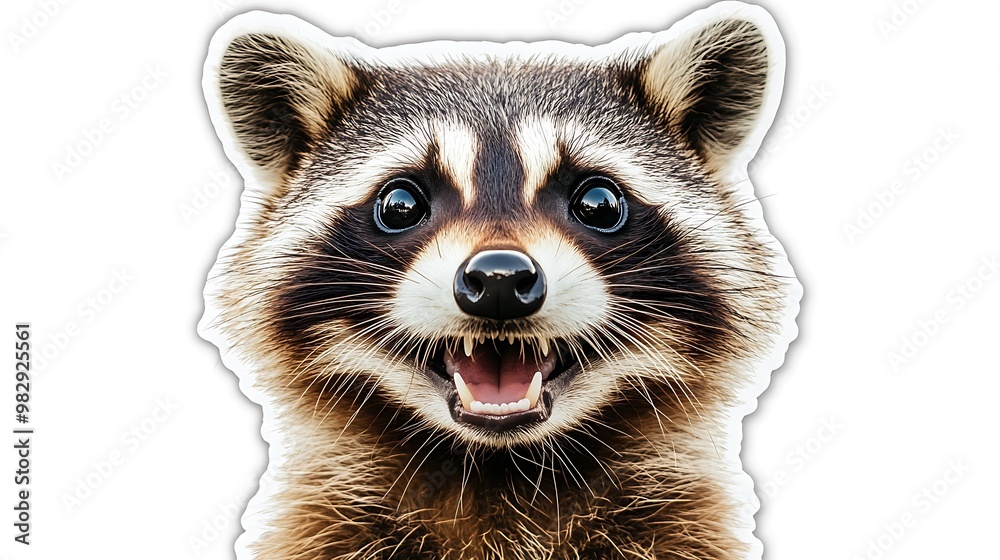 Adorable Animal Face Sticker with a Cheerful Smile Close-Up Adorable Animal Face Sticker with a Cheerful Smile Close-Up