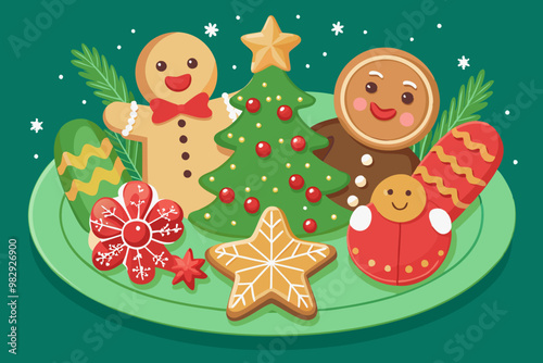 festive christmas cookies VECTOR illustration 