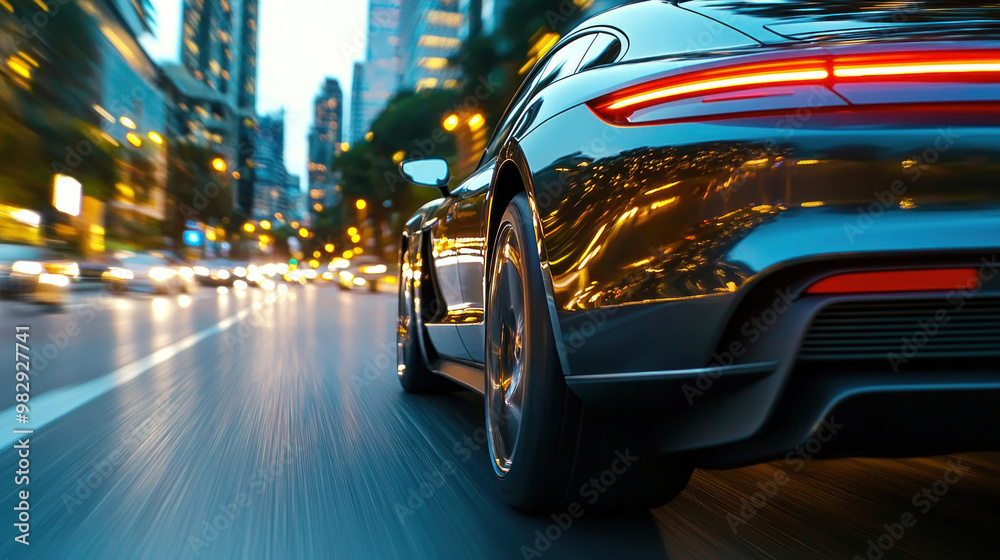 A sleek car on the highway with a digital overlay showing full auto insurance coverage for every journey A sleek car on the highway with a digital overlay showing full auto insurance coverage for every journey