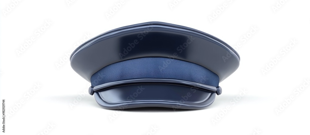 Isolated 3D illustration of a police hat on a white background Isolated 3D illustration of a police hat on a white background