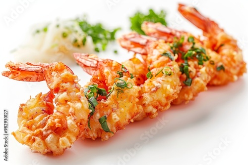 Japanese kakiage tempura with shrimp and vegetables photo