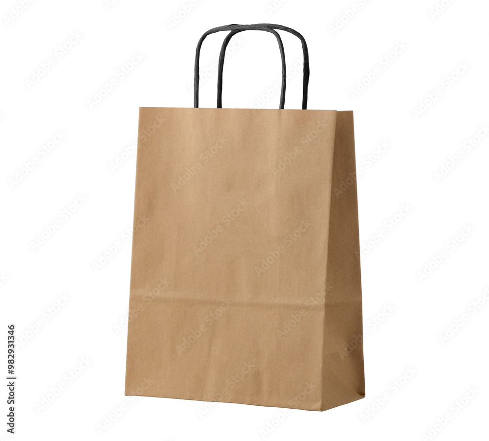 paper shopping bag with rope handle isolated on white background, mockup, 3d illustration, 3d rendering paper shopping bag with rope handle isolated on white background, mockup, 3d illustration, 3d rendering