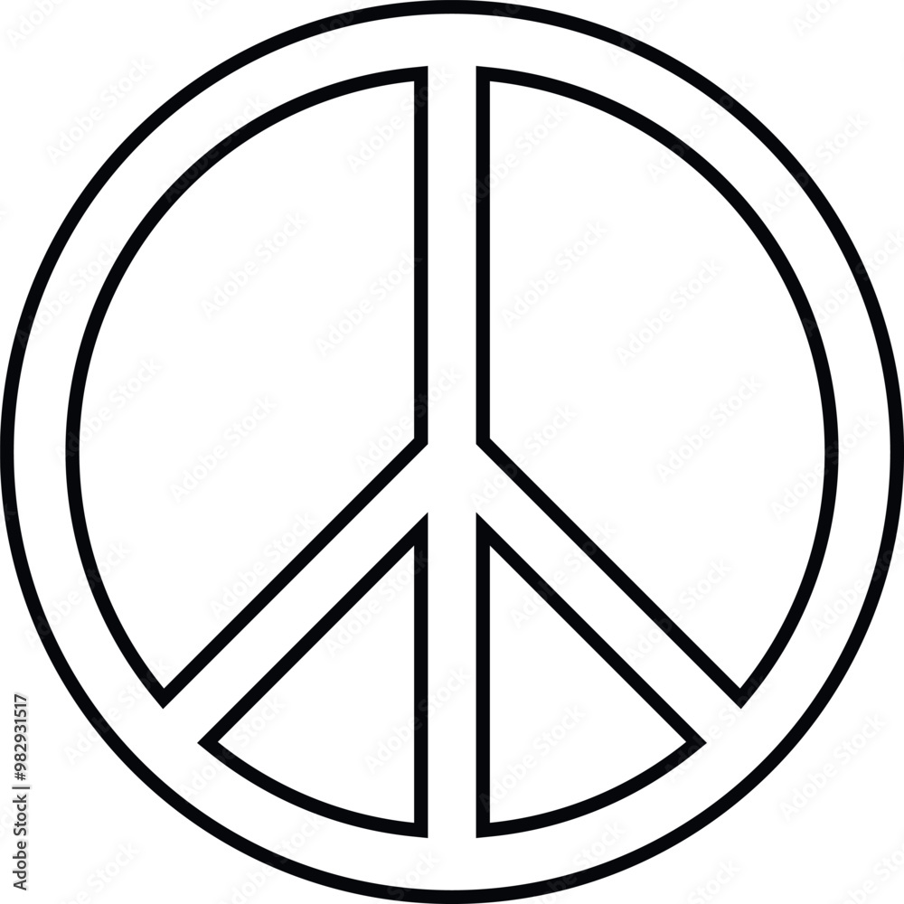 Black outline icon of the international symbol of peace, peace sign Pacific on a transparent background. Anti military movement emblem no war sign
Black outline icon of the international symbol of peace, peace sign Pacific on a transparent background. Anti military movement emblem no war sign