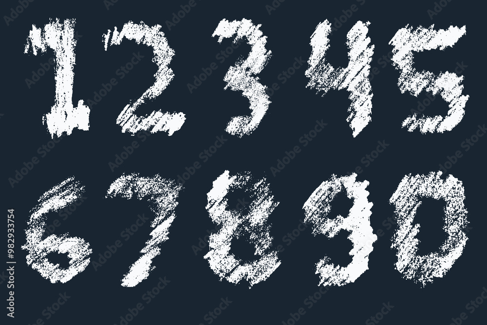 numbers drawn by hand with chalk or crayon texture numbers drawn by hand with chalk or crayon texture