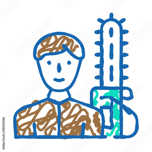 lumberjack worker doodle icon sketch vector. lumberjack worker sign. isolated symbol illustration