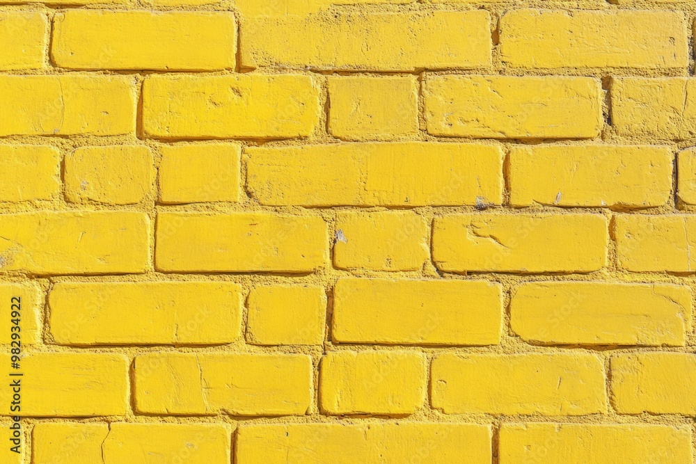 Bright yellow brick wall with a smooth texture and uniform color showcasing a cheerful urban aesthetic in daylight Bright yellow brick wall with a smooth texture and uniform color showcasing a cheerful urban aesthetic in daylight