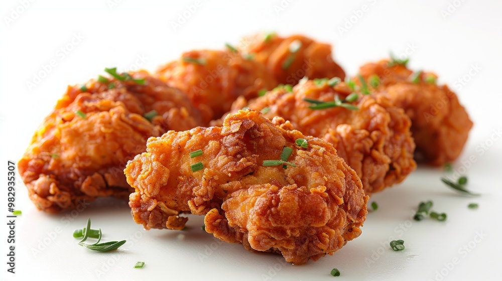 Fried chicken isolated on white background. Fried chicken isolated on white background.