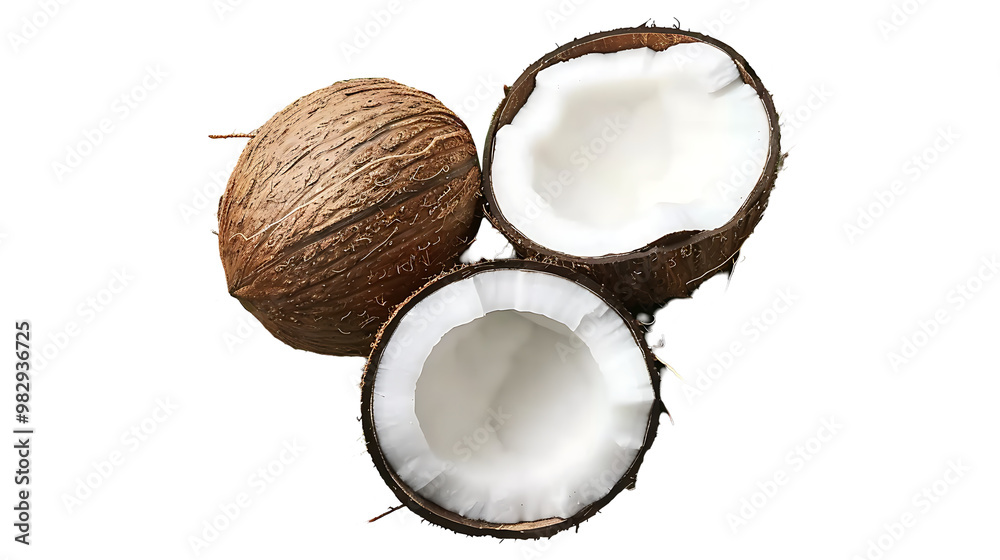 Slice coconut on a transparent background Slice coconut on a transparent background