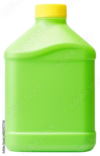 PNG Small matte plastic green gallon softener with yellow cap bottle white background container.