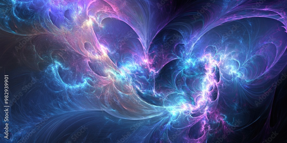 Fototapeta premium Fantasy abstract fractal backdrop with luminous effects