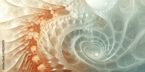Abstract fractal background featuring a delicate spiral design A striking computer generated image ideal for wallpaper and creative graphic projects