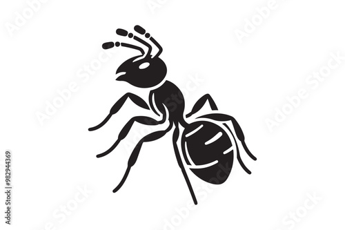 Ant vector art silhouette illustration