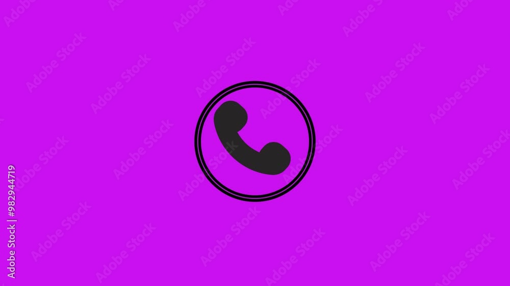 call icon animation. call concept on mobile phone screen animation . Glowing call icon isolated on purple color background . call icon animation. call concept on mobile phone screen animation . Glowing call icon isolated on purple color background .