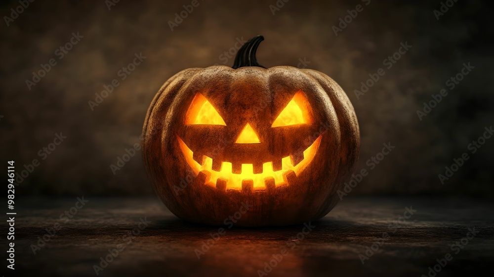 Sinister Grinning Jack-o-Lantern on a Plain Background, pumpkin, jack-o'-lantern, spooky, Halloween Sinister Grinning Jack-o-Lantern on a Plain Background, pumpkin, jack-o'-lantern, spooky, Halloween