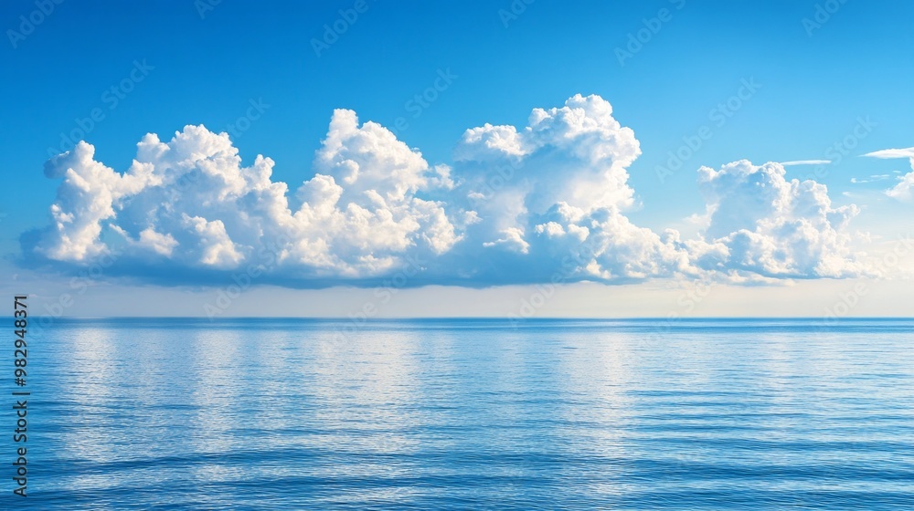 Calm weather on sea or ocean with clouds. Calm weather on sea or ocean with clouds.