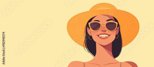 Summer Vacation Beautiful Young Woman With Happy Smile