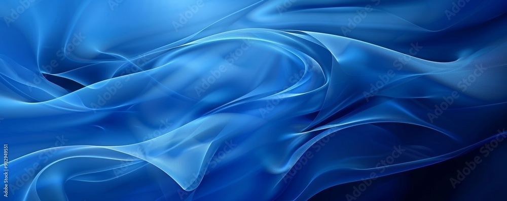 Abstract Blue Swirling Waves, Digital Art, Abstract Background, Blue, Swirls, Waves