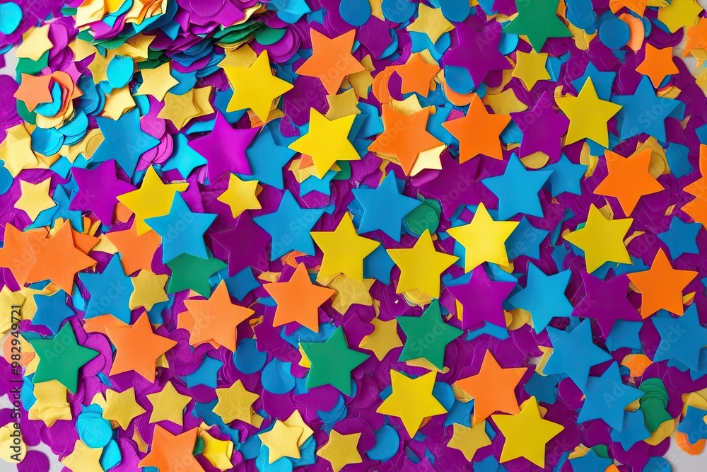Fototapeta premium Vibrant Star Confetti for Fun Celebrations at Youth Events