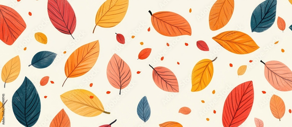 Obraz premium Texture Of Autumn Leaves Abstract Background Pattern