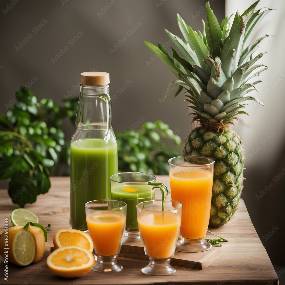 delicious fresh juice illustration background
